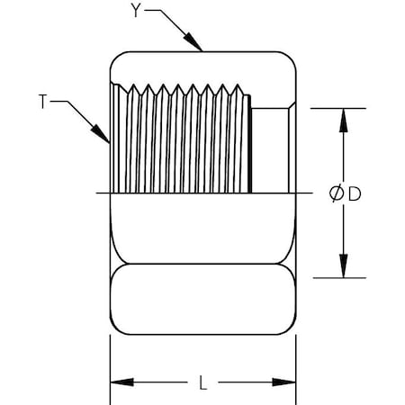 World Wide Fittings Flat Face O-Ring Nut - Metric Hex - Trivalent Plated 4105X24MHT
